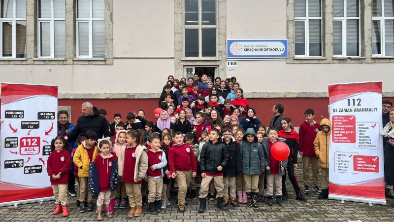 Trabzon 112 Acil Çağrı Merkezinden Kireçhane İlkokulu ve Ortaokuluna Farkındalık Eğitimi